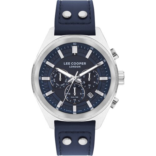 Lee Cooper Muški ručni sat, Kvarcni mehanizam, 45mm, Teget kućište, Teget, LC07842.399 Cene