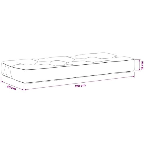  Jastučić za palete VIANEN 100% poliester Crvena - Crvena 120 x 40 x 12 cm Cene