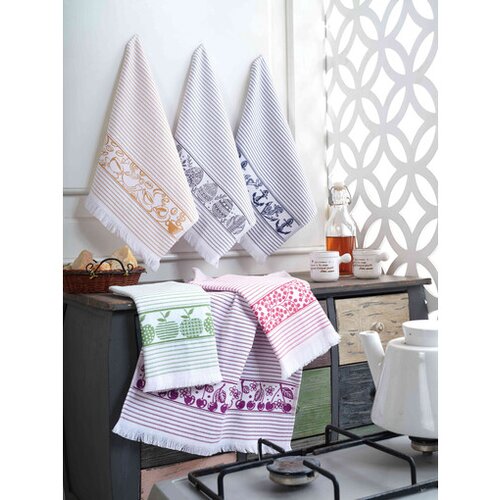 Lessentiel Maison Pe&ccedil;ete WhiteDark BlueGreyPinkPurpleGreenYellow Wash Towel Set (6 Pieces) Cijene