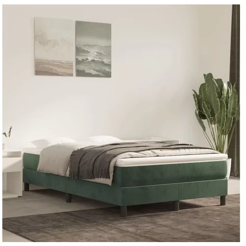  Box spring posteljni okvir temno zelen 120x200 cm žamet