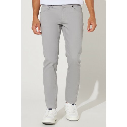 AC&Co / Altınyıldız Classics Men's Gray 360 Degree Stretchy All Directions Slim Fit Slim Fit Diagonal Pattern Trousers. Slike