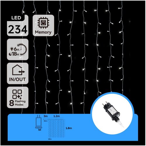 Aigostar led spoljna božićna girlanda 234xLED/3,6W/230V 1,2x1,8m IP44 hladno bela Cene