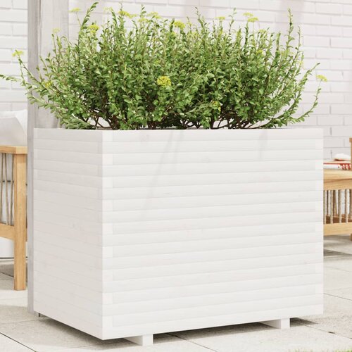  Vrtna sadilica bijela 90x60x72,5 cm od masivne borovine Slike