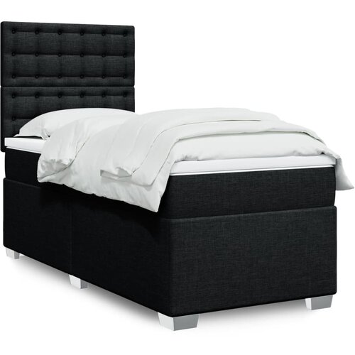 vidaXL Box spring postelja z vzmetnico črn 90x190 cm blago Cene