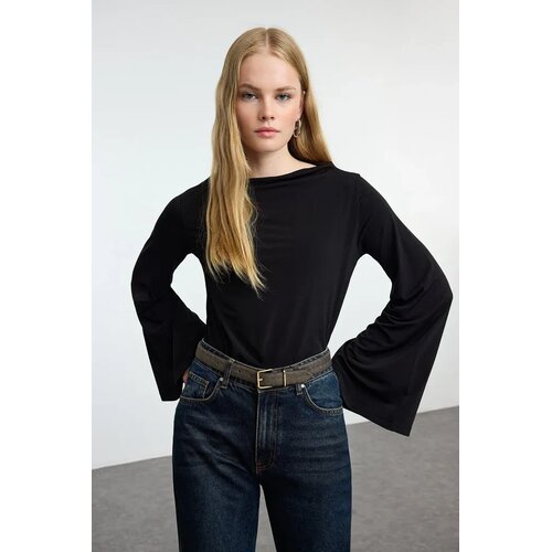 TRENDYOLMILLA ženska bluza Twoaw25Bz00203, crna Cene