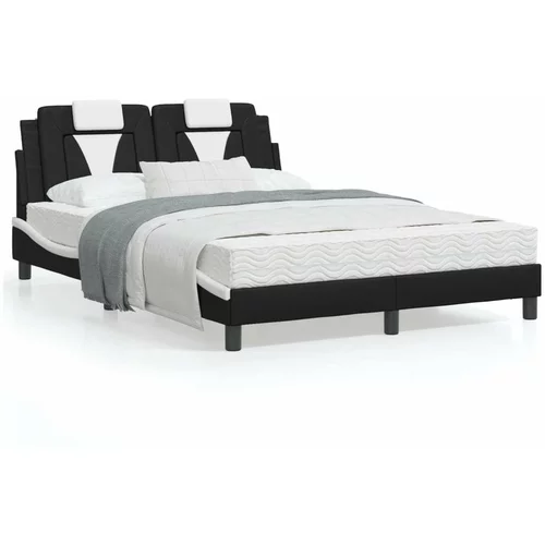  Krevet s madracem crno-bijeli 120 x 200 cm od umjetne kože