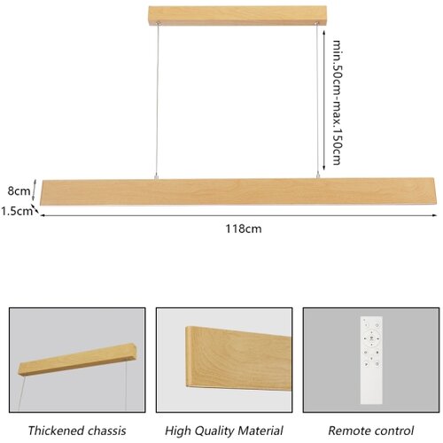  Brilagi - LED prigu&amp;scaron;iva luster na sajli SLIMLINE LED/40W/230V 3000-6000K dekor hrasta+daljinski upravljač Slike