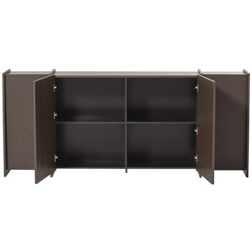 WOOOD Temno rjava komoda v jesenovem dekorju 200x85x44 cm Brock &amp;ndash; Slike