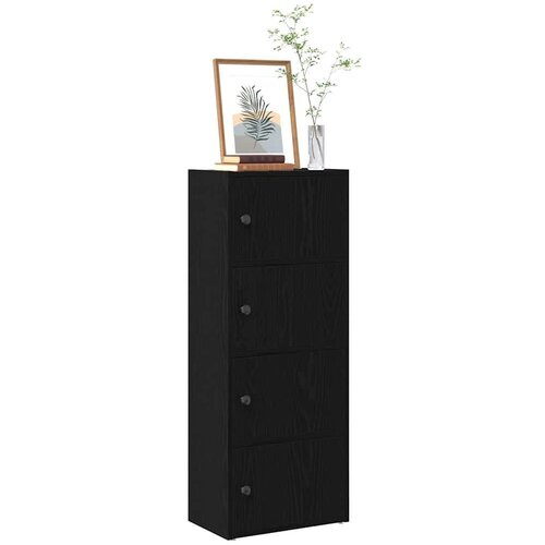 VidaXL Regal za knjige crni hrasta 40x24x102 cm od konstruiranog drva Slike