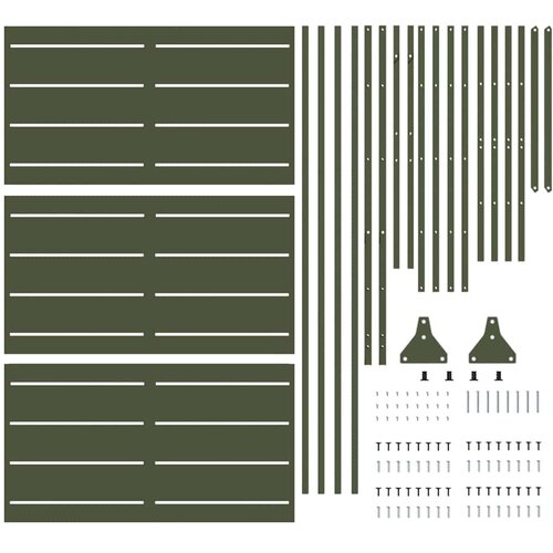  Zaslon za privatnost 100 x 50 x 180 cm Čelik Maslinastozelena Slike