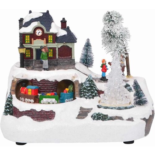 VidaXL Božični dekor za mizo večbarvno 23.5 x 16 x 18.5 cm Smola Slike