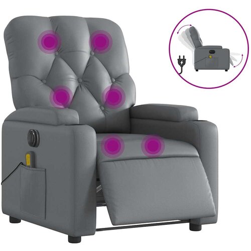 Maison Chic Električni masažni naslanjač - Relax naslanjač sivo umetno usnje, (22134495) Cene