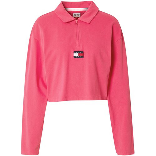 Tommy Jeans Majica mornarska / staro roza / ognjeno rdeča / bela Slike