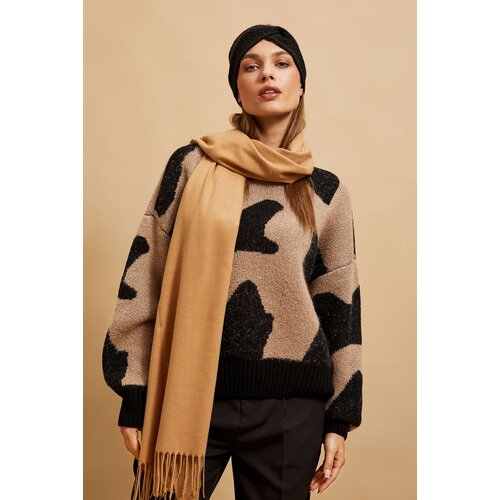 Marisse Smooth Dark Beige Scarf Slike