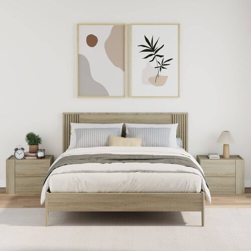  Zidni noćni ormarići 2 kom boja hrasta sonome 45x30x35 cm Smeđa Slike