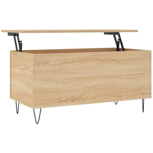 Maison Chic Klubska mizica - kavna mizica - Nizka mizica sonoma hrast 90x44,5x45 cm inženirski les, (21752637) Cene
