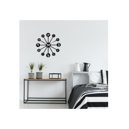 WALLXPERT dekorativni metalni zidni sat enzoclock S014 black Cene