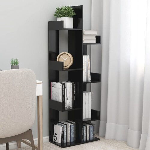 VidaXL Knjižna omara črna 48x25,5x140 cm iverna plo&amp;scaron;ča Slike