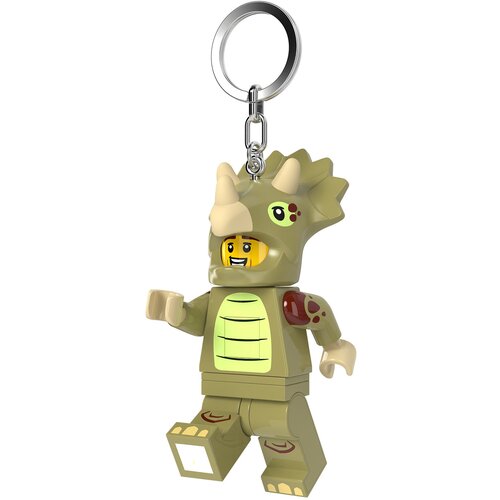 Lego Minifigure privezak za ključeve sa svetlom: Tip u kostimu triceratopsa Slike