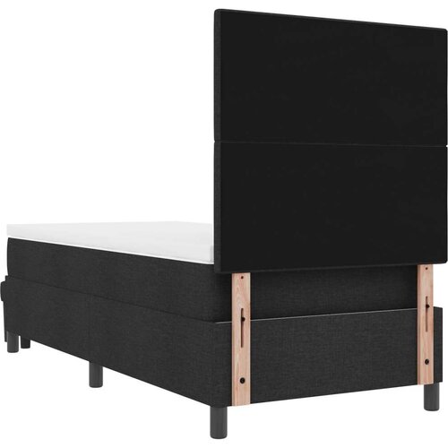 Krevet s oprugom s madracem i klupom Crna 90x200 cm Tkanina Slike