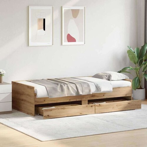  Okvir za krevet s ladicama Umjetnički hrast 90 x 200 cm Slike