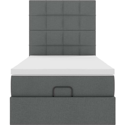 vidaXL Otomanski posteljni okvir z vzmetnico siv 80x200 cm blago Cene