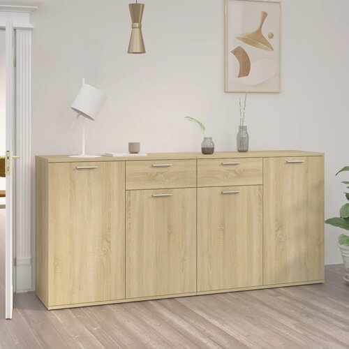 VidaXL Komoda sonoma hrast 160x36x75 cm iverna plo&amp;scaron;ča Slike