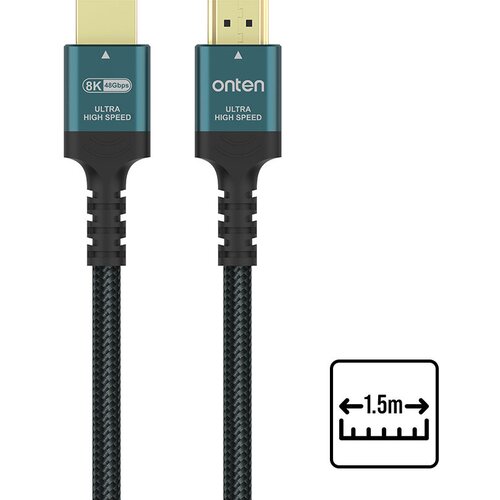 Onten Kabal pleteni HDMI 8K 60Hz sa HDMI 2.1 8K 60Hz 48Gbps (OTN-HD183), Aluminijum, 1.5m Cene