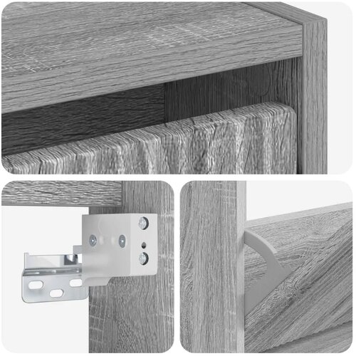  Ormar za cipele na zidu ARNHEM 71 x 17 x 43 cm Siva Sonoma - Siva Sonoma Slike