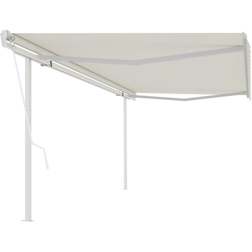 vidaXL Automatska tenda na uvlačenje sa stupovima 5x3 5 m krem Cijene