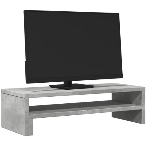  Stalak za monitor siva boja betona 54x22x15 cm drveni Slike