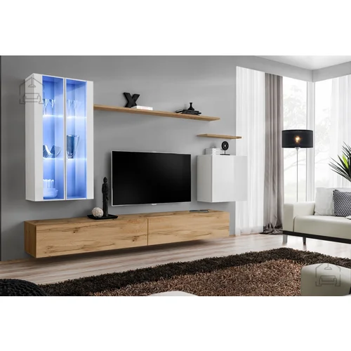 ASM Meble Dnevni TV regal Switch XII 270 cm LED - bel/votan