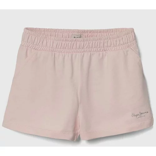 PepeJeans Otroške bombažne kratke hlače NERISSA roza barva