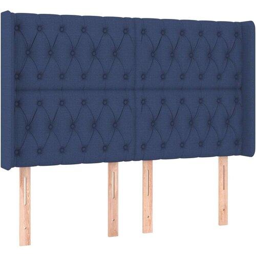 Krevet box spring s madracem LED plavi 140x200 cm od tkanine Slike