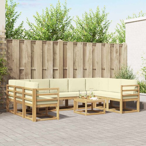  Set vanjskih sofa 10 pcs Bijela i krem 59 x 59 x 37 cm Cene