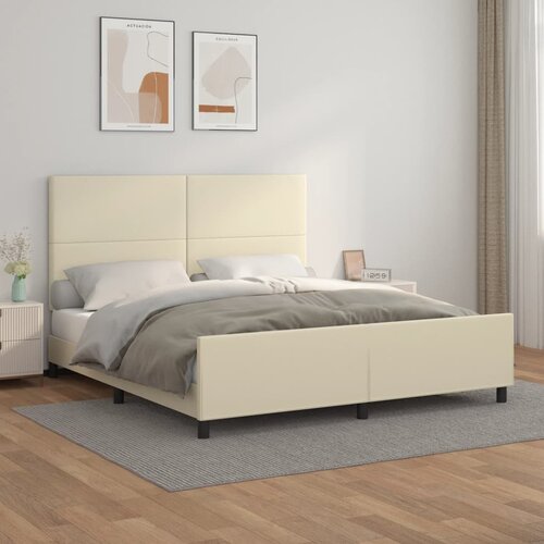  Okvir za krevet s uzglavljem krem 160x200 cm od umjetne kože Cene