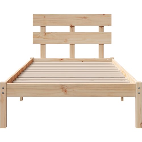 VidaXL Krevetna konstrukcija s uzglavljem 90x190 cm od masivnog drva borovina Slike