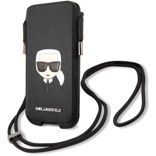 Karl Lagerfeldl Pouch Pu Saffiano Karl Head Large za telefone do 6,7