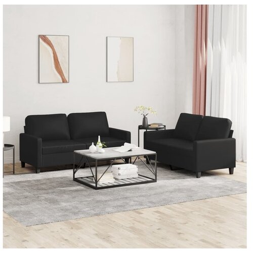 vidaXL 2-dijelni set sofa s jastucima crni od umjetne kože Cijene