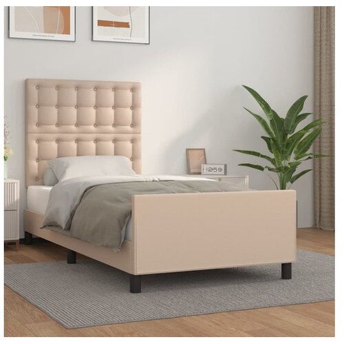 Okvir za krevet s uzglavljem cappuccino 90x200 cm umjetna koža Cijene