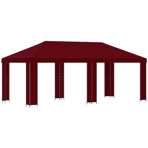 vidaXL Vrtna paviljon 6 x 3 m Burgundija Poliester in jeklo 190, (5000218973) Cene