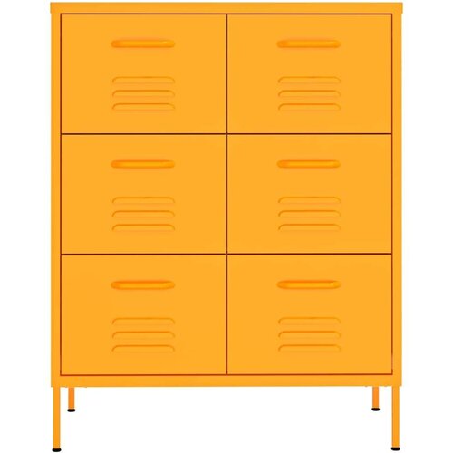 VidaXL Omarica s predali gorčično rumena 80x35x101,5 cm jeklo Slike