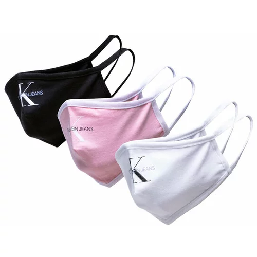 Calvin Klein Jeans Set 3 tekstilnih mask za obraz Face Cover 3-Pack K60K608838 Bela
