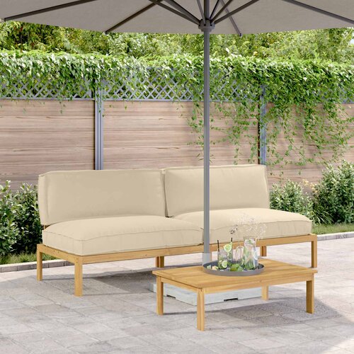  Set sofe s jastukom Bež 240 x 92 x 69 cm Čvrsto drvo akacije Cene