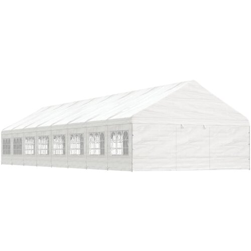 VidaXL Sjenica s krovom bijela 17 84 x 5 88 x 3 75 m polietilen Slike