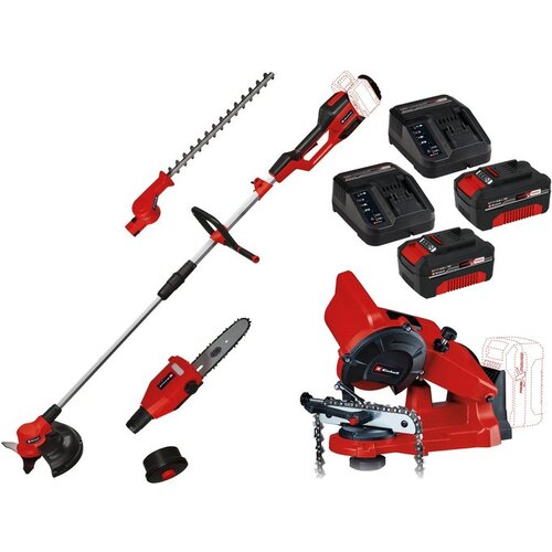 Einhell aku set multifunkcionalni alat ge-lm 36/4in1, 2x power-x-change 18V 4.0 ah + oštrač ge-cs 18 Cene