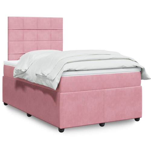 vidaXL Box spring krevet s madracem ružičasti 120 x 200 cm baršunasti Cijene