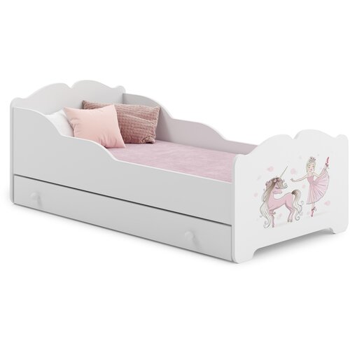Kobi Furniture Anna - enojna postelja 140x70 z grafiko, predalom in vzmetnico, (20630372) Cene