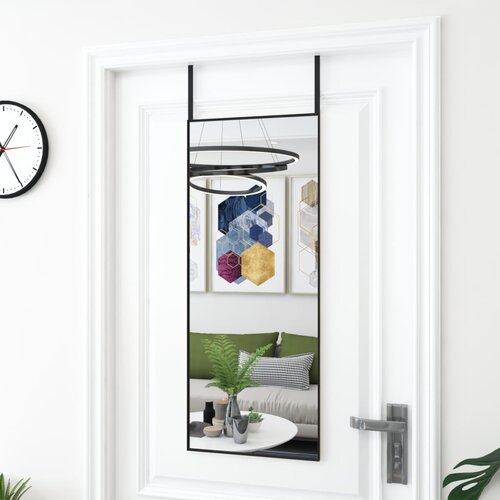  Ogledalo za vrata crno 40 x 100 cm od stakla i aluminija Cijene