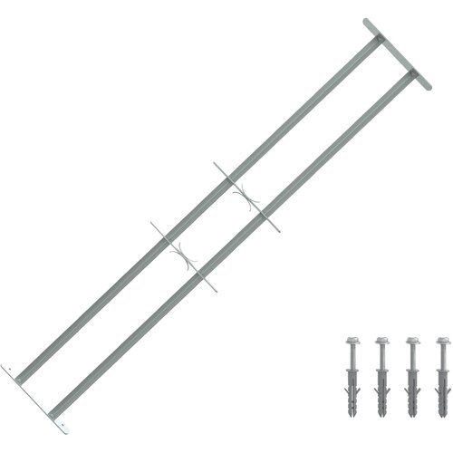  Re&amp;scaron;etka za sigurnost prozora s 2 prekrižena nosača 3 kom. Srebrna 930-1740 mm Slike